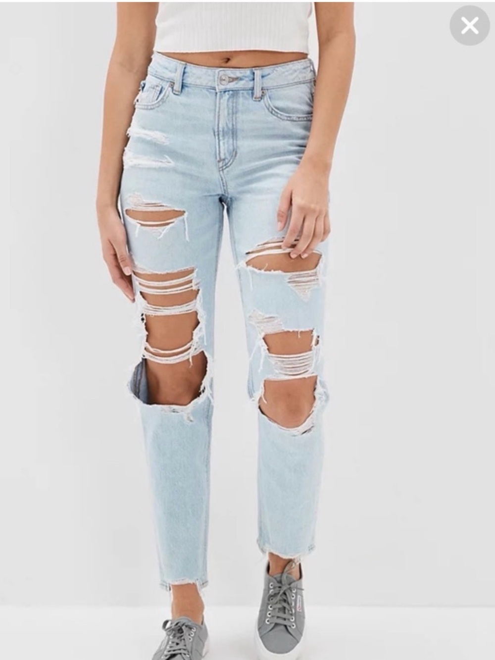 AE ripped mom jeans